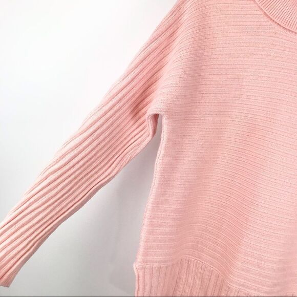 Philosophy Strawberry Pink Horizontal Knit Stripe Turtleneck Sweater - Picture 3 of 12
